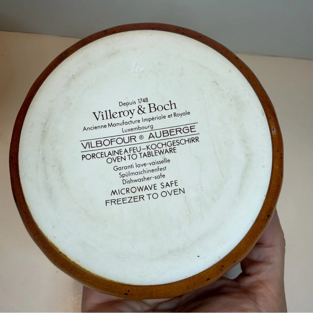 2 Villeroy & Boch Vilbofour Auberge Pumpkin Orange  BAKING DISH 6.5” and 5” Set